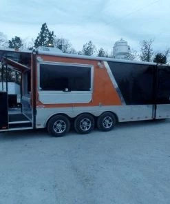 8.5' x 24' Concession Food Trailer Orange / Black Event Catering -Cheap Concession Trailers Shop sam 0941