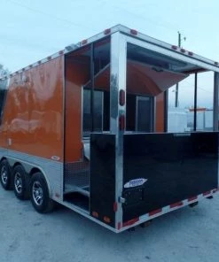 8.5' x 24' Concession Food Trailer Orange / Black Event Catering -Cheap Concession Trailers Shop sam 0944