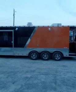 8.5' x 24' Concession Food Trailer Orange / Black Event Catering -Cheap Concession Trailers Shop sam 0945