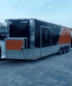 8.5' x 24' Concession Food Trailer Orange / Black Event Catering -Cheap Concession Trailers Shop sam 0947