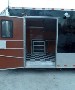 8.5' x 24' Concession Food Trailer Orange / Black Event Catering -Cheap Concession Trailers Shop sam 0949