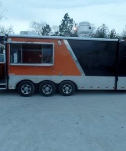 8.5' x 24' Concession Food Trailer Orange / Black Event Catering -Cheap Concession Trailers Shop sam 0951