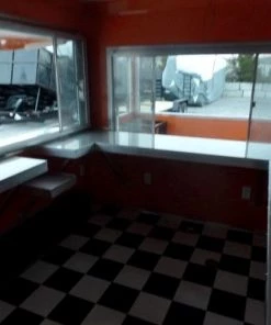 8.5' x 24' Concession Food Trailer Orange / Black Event Catering -Cheap Concession Trailers Shop sam 0955