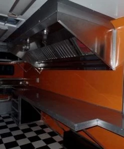 8.5' x 24' Concession Food Trailer Orange / Black Event Catering -Cheap Concession Trailers Shop sam 0959