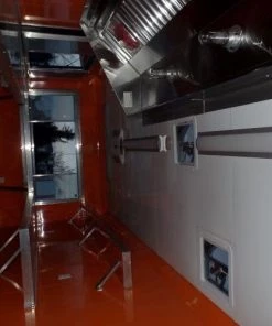 8.5' x 24' Concession Food Trailer Orange / Black Event Catering -Cheap Concession Trailers Shop sam 0967