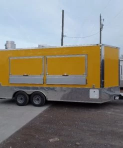 8.5' x 18' Concession Food Trailer Yellow Event Catering -Cheap Concession Trailers Shop sam 0973 1