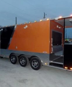 8.5' x 24' Concession Food Trailer Orange / Black Event Catering -Cheap Concession Trailers Shop sam 0975