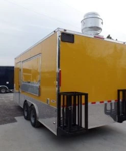 8.5' x 18' Concession Food Trailer Yellow Event Catering -Cheap Concession Trailers Shop sam 0975 1