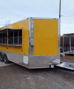 8.5' x 18' Concession Food Trailer Yellow Event Catering -Cheap Concession Trailers Shop sam 0977 1