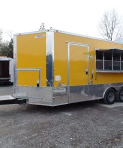 8.5' x 18' Concession Food Trailer Yellow Event Catering -Cheap Concession Trailers Shop sam 0980