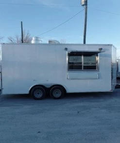 8.5' x 18' Concession Food Trailer White With Appliances
