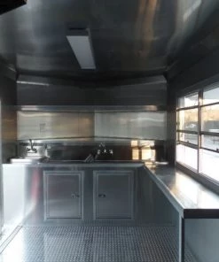 8.5' x 18' Concession Food Trailer White With Appliances 17 8.5' x 18' Concession Food Trailer White With Appliances -Cheap Concession Trailers Shop sam 1009