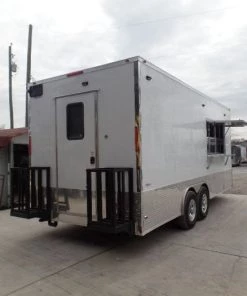 8.5' x 20' Concession Food White Custom Event Trailer -Cheap Concession Trailers Shop sam 1015