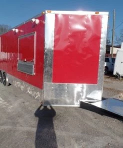 8.5' x 26' Concession Trailer Red Food Event Vending -Cheap Concession Trailers Shop sam 1021 1