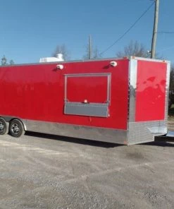 8.5' x 26' Concession Trailer Red Food Event Vending -Cheap Concession Trailers Shop sam 1022 1