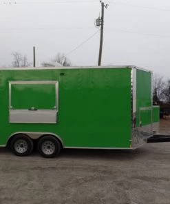 8.5' x 16' Concession Food Trailer Electric Green 37 8.5' x 16' Concession Food Trailer Electric Green -Cheap Concession Trailers Shop sam 1096 3 2