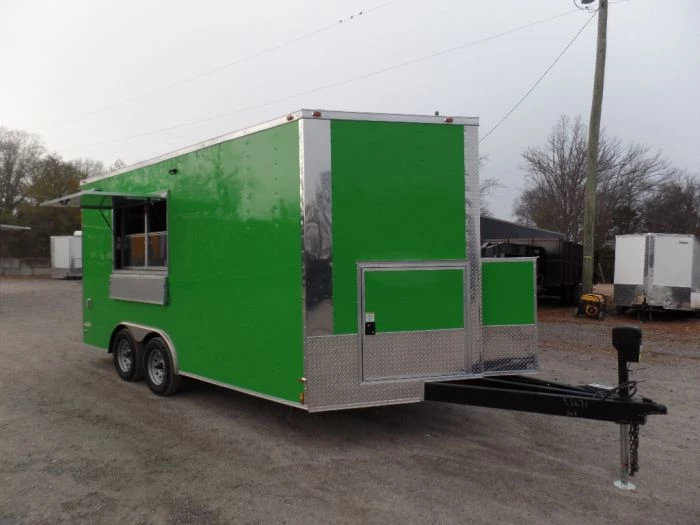 8.5' x 16' Concession Food Trailer Electric Green 3 8.5' x 16' Concession Food Trailer Electric Green - Image 3