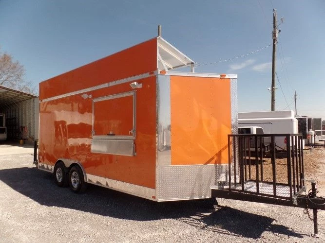 8.5' x 18' Concession Food Trailer Orange Event Catering 6 8.5' x 18' Concession Food Trailer Orange Event Catering - Image 6