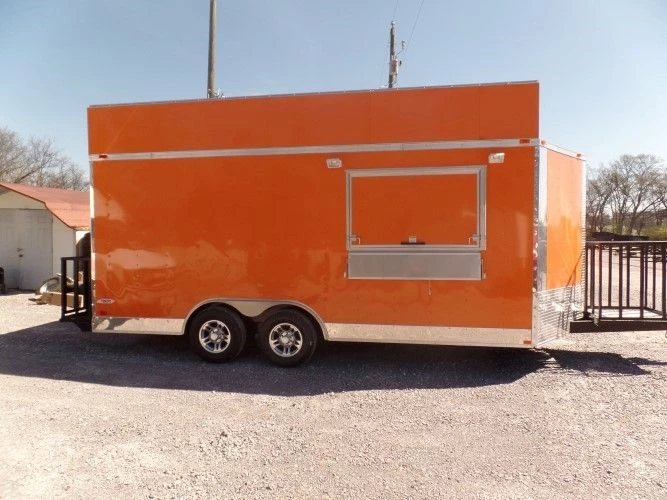 8.5' x 18' Concession Food Trailer Orange Event Catering 5 8.5' x 18' Concession Food Trailer Orange Event Catering - Image 5