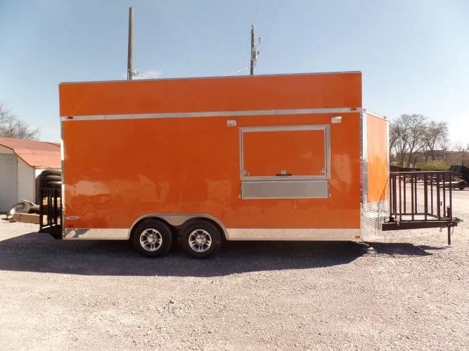 8.5' x 18' Concession Food Trailer Orange Event Catering 18 8.5' x 18' Concession Food Trailer Orange Event Catering - Image 18