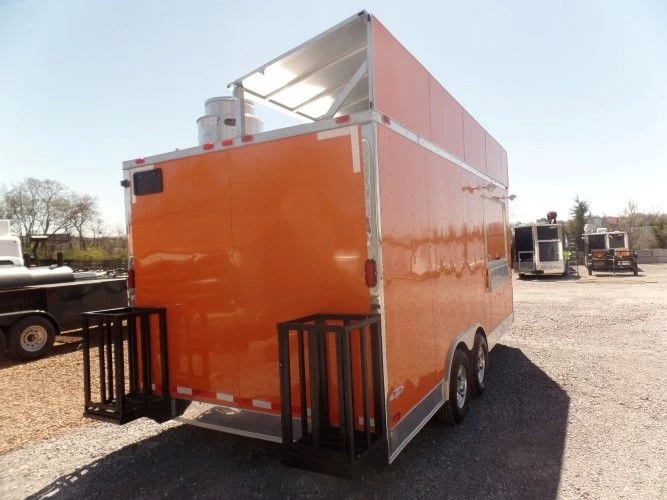 8.5' x 18' Concession Food Trailer Orange Event Catering 3 8.5' x 18' Concession Food Trailer Orange Event Catering - Image 3