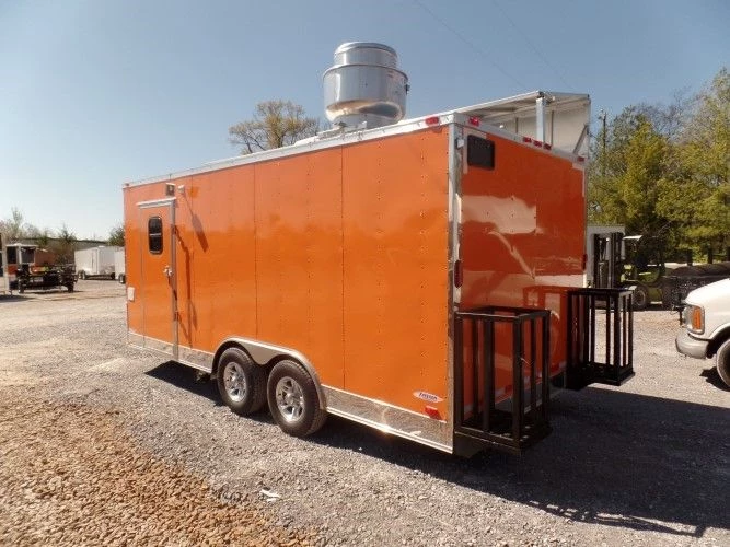 8.5' x 18' Concession Food Trailer Orange Event Catering 15 8.5' x 18' Concession Food Trailer Orange Event Catering - Image 15