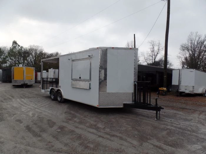 8.5' x 22' Concession Food Trailer White Catering Event 3 8.5' x 22' Concession Food Trailer White Catering Event - Image 3