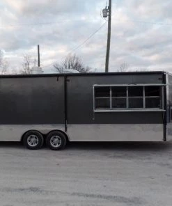 8.5' x 24' Concession Food Trailer Charcoal Grey