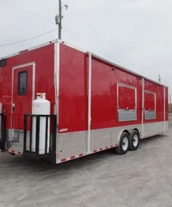 8.5' x 30' Concession Food Trailer Red With Appliances 63 8.5' x 30' Concession Food Trailer Red With Appliances -Cheap Concession Trailers Shop sam 1180 2