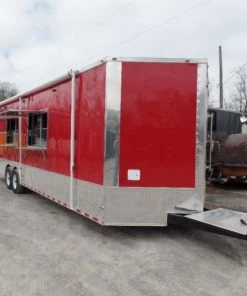 8.5' x 30' Concession Food Trailer Red With Appliances 58 8.5' x 30' Concession Food Trailer Red With Appliances -Cheap Concession Trailers Shop sam 1183 2