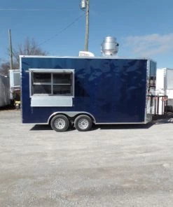 8.5' x 16' Concession Food Indigo Blue Trailer With Appliances