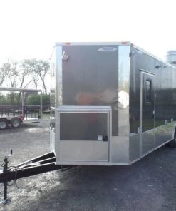 8.5' x 24' Concession Food Trailer Charcoal Gray Event Catering -Cheap Concession Trailers Shop sam 1255