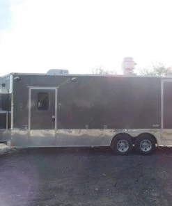 8.5' x 24' Concession Food Trailer Charcoal Gray Event Catering -Cheap Concession Trailers Shop sam 1258
