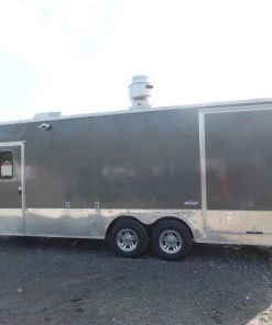 8.5' x 24' Concession Food Trailer Charcoal Gray Event Catering -Cheap Concession Trailers Shop sam 1272