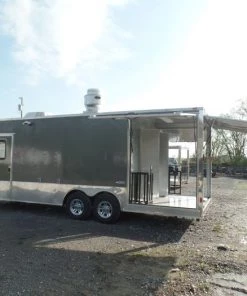 8.5' x 24' Concession Food Trailer Charcoal Gray Event Catering -Cheap Concession Trailers Shop sam 1273