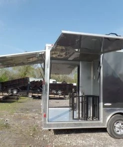 8.5' x 24' Concession Food Trailer Charcoal Gray Event Catering -Cheap Concession Trailers Shop sam 1279