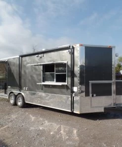 8.5' x 24' Concession Food Trailer Charcoal Gray Event Catering -Cheap Concession Trailers Shop sam 1283
