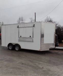 8.5' x 16' Concession Food Catering White Trailer
