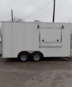 8.5' x 16' Concession Food Catering White Trailer -Cheap Concession Trailers Shop sam 1286 1