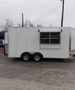 8.5' x 16' Concession Food Catering White Trailer -Cheap Concession Trailers Shop sam 1287 1