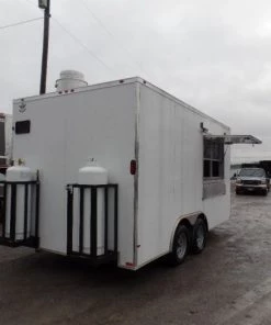 8.5' x 16' Concession Food Catering White Trailer -Cheap Concession Trailers Shop sam 1288 1