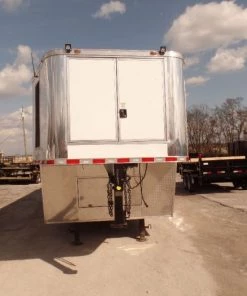 8.5' x 34' Goose-neck White BBQ Concession Food Trailer -Cheap Concession Trailers Shop sam 1626 1