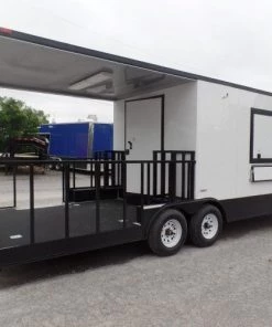 8.5' x 24' White Concession Food Trailer With Appliances -Cheap Concession Trailers Shop sam 1678 1