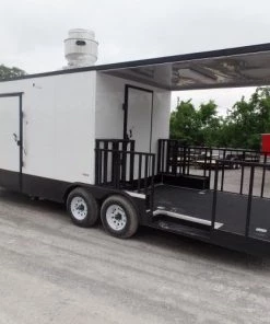 8.5' x 24' White Concession Food Trailer With Appliances -Cheap Concession Trailers Shop sam 1682 1