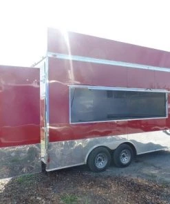 8.5' x 16' Concession Food Trailer Red -Cheap Concession Trailers Shop sam 1820