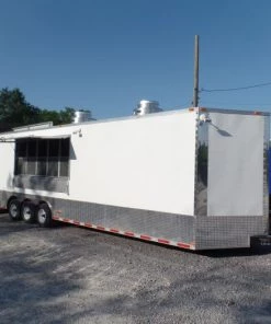 8.5' x 32' White Concession Food Trailer With Appliances -Cheap Concession Trailers Shop sam 1848 1