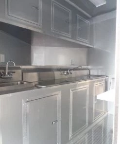 8.5' x 16' Concession Food Trailer White Pizza Event Catering -Cheap Concession Trailers Shop sam 1858