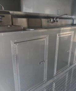 8.5' x 16' Concession Food Trailer White Pizza Event Catering -Cheap Concession Trailers Shop sam 1859