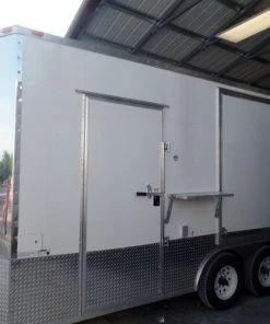 8.5' x 16' Concession Food Trailer White Pizza Event Catering -Cheap Concession Trailers Shop sam 1866