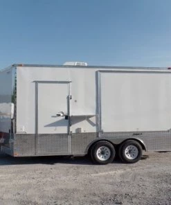 8.5' x 16' Concession Food Trailer White Pizza Event Catering -Cheap Concession Trailers Shop sam 1867
